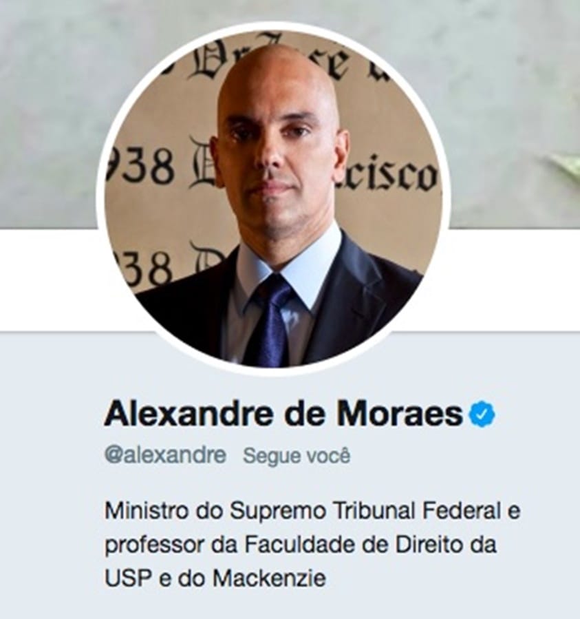 “Vá trabalhar”, diz ministro Alexandre de Moraes a seguidor no Twitter
