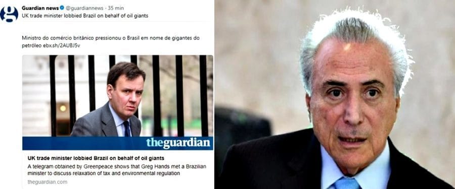 Ministro da Inglaterra veio ao Brasil fazer lobby para mudar regras do pré-sal